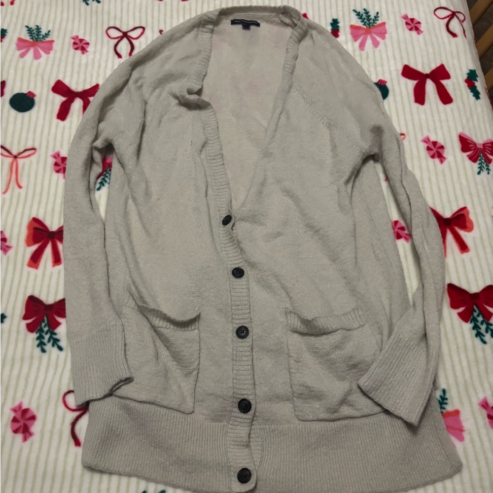 American Eagle Outfitters Cream Cardigan Sweater